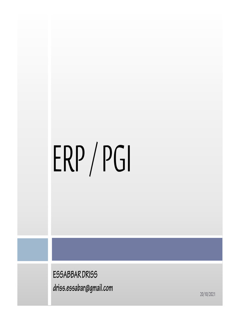 Introduction aux ERP et Systèmes d'Information | PDF | Progiciel de ...