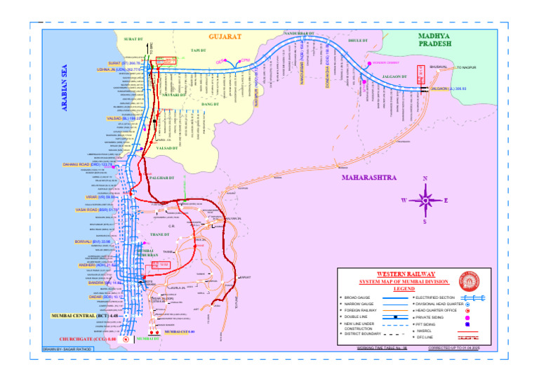Mumbai Division Railway System Map | PDF