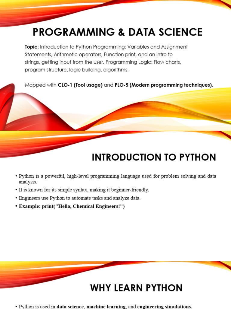 Programming - Data Science Week 3.Pptx | PDF | Python (Programming ...