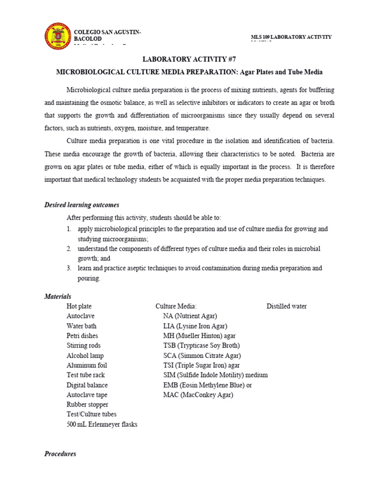 Microbiological Culture Media Prep Guide | PDF | Growth Medium | Agar