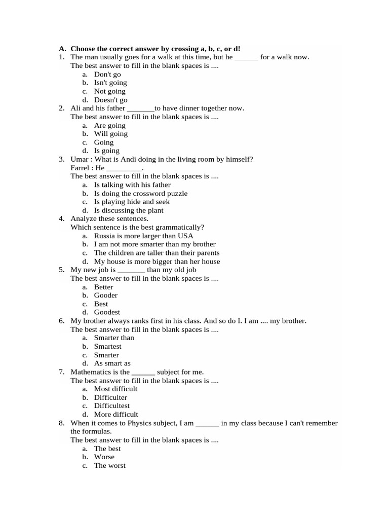English Grammar and Reading Exercises | PDF