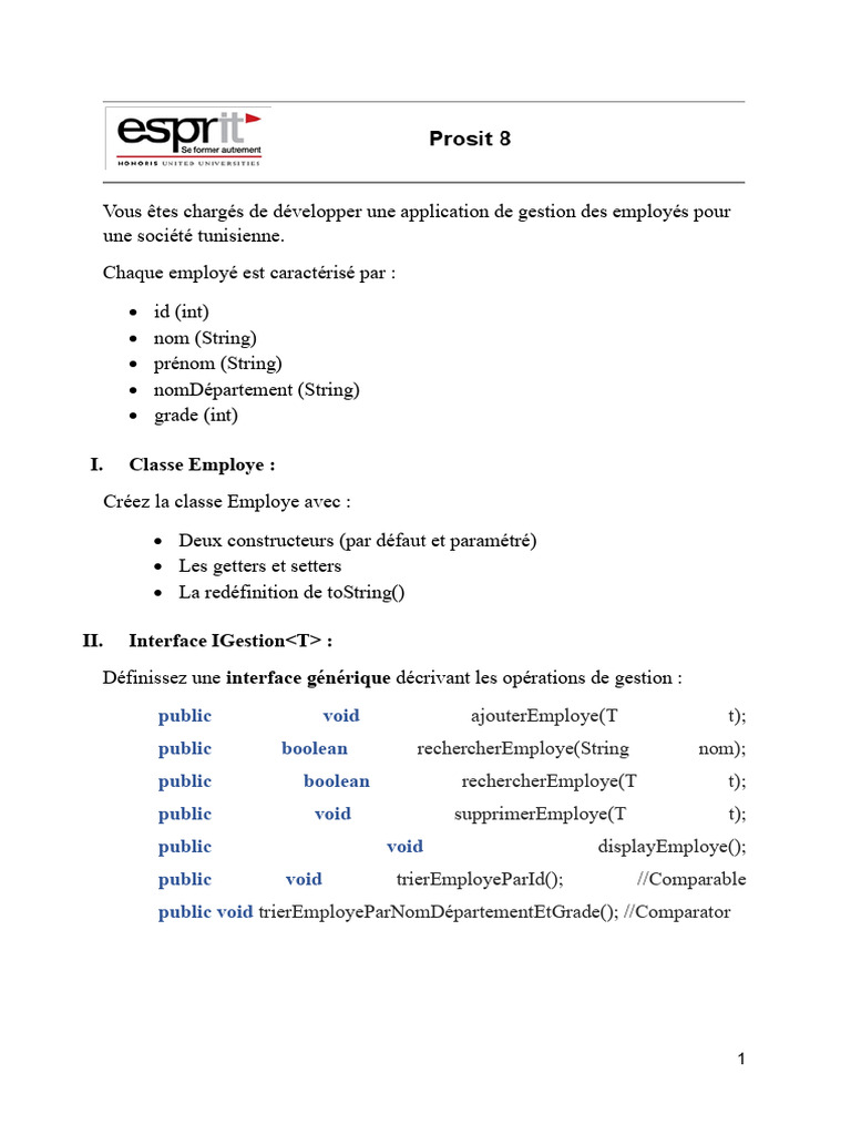 Application de gestion des employés en Java | PDF