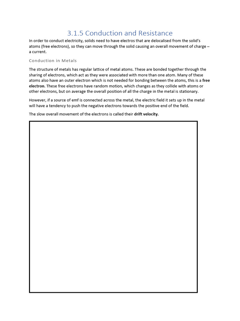 Electrical Conduction and Resistance Explained | PDF | Electrical ...