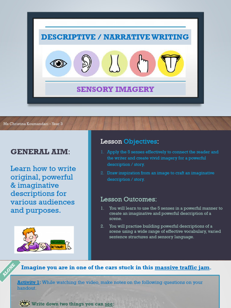 Mastering Sensory Imagery in Writing | PDF | Senses | Linguistics