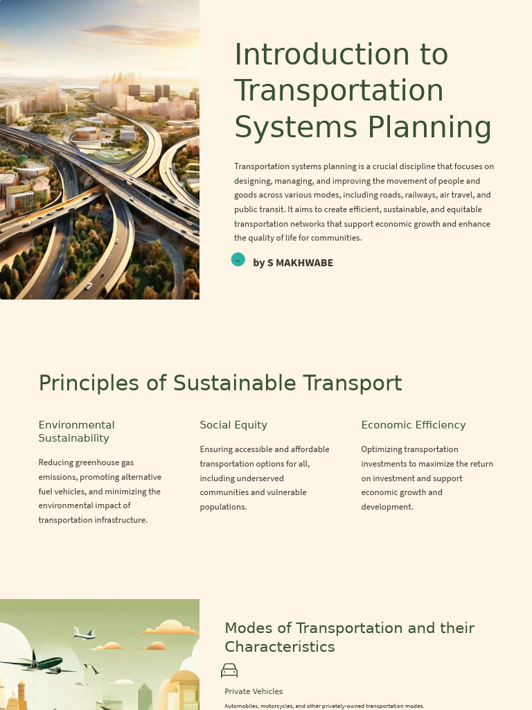 Module 7 Introduction To Transportation Systems Planning | PDF ...