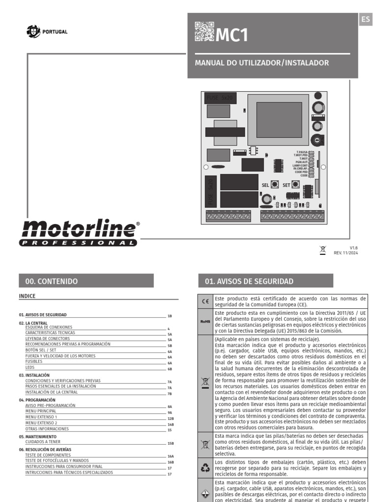 Motorline mc1 | PDF | Diodo emisor de luz | Residuos
