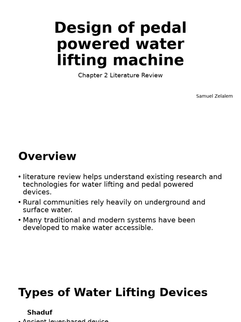 Pedal-Powered Water Lifting Systems | PDF
