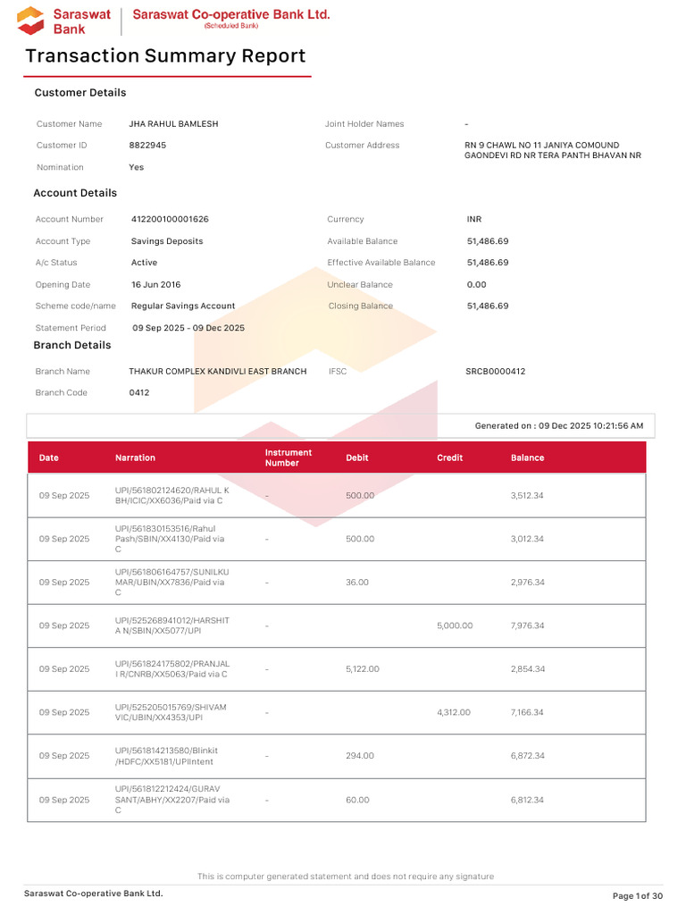 Transaction Summary Report: Customer Details | PDF | Financial ...