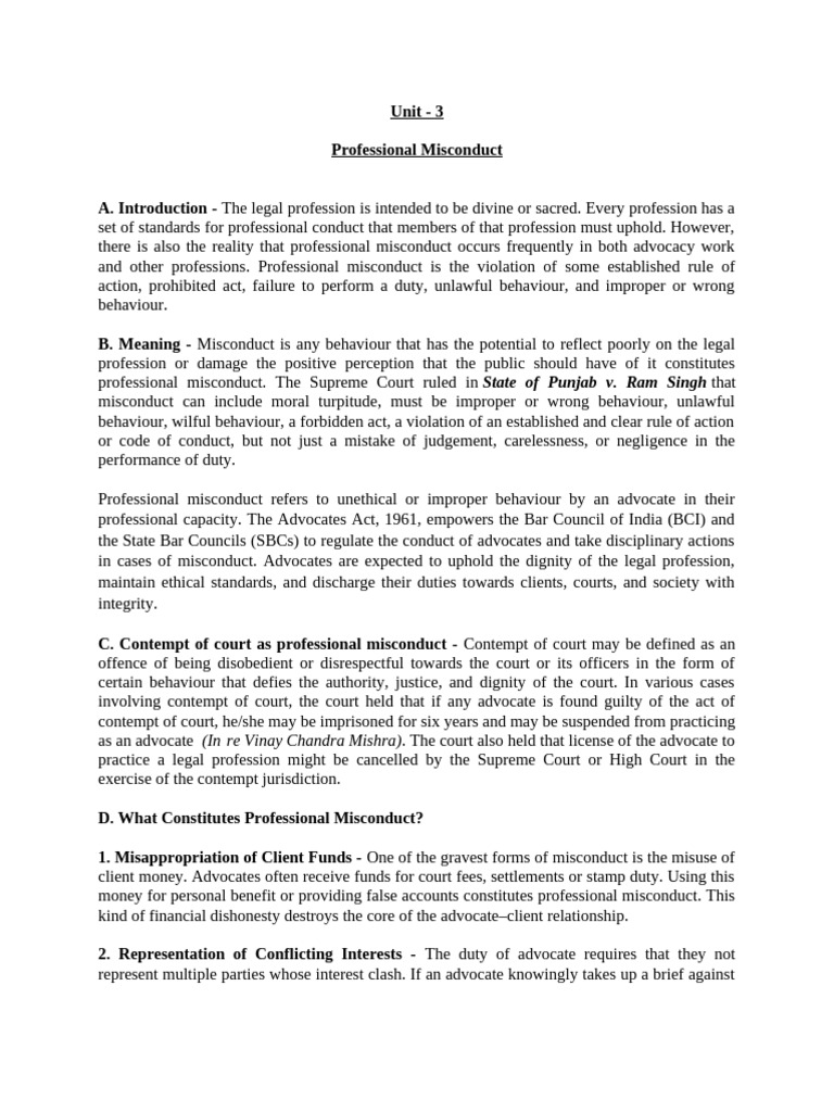Understanding Professional Misconduct in Law | PDF | Advocate | Arrest