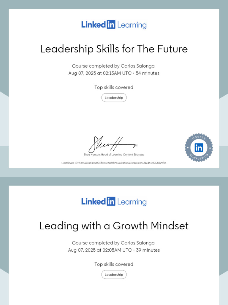 Future Leadership Skills Course Completion | PDF