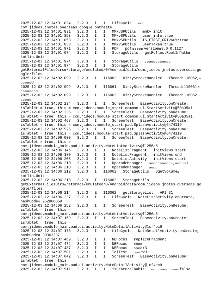 App Lifecycle and Storage Logs | PDF | Software