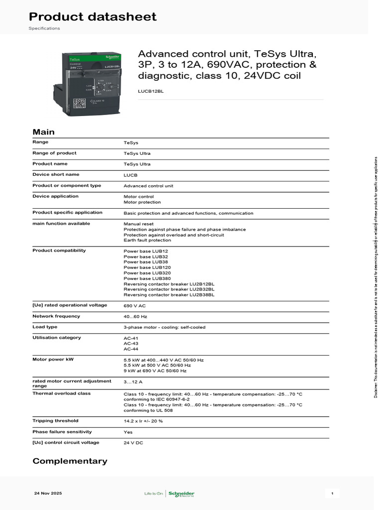 TeSys Ultra Advanced Control Unit 3-12A | PDF | Alternating Current ...