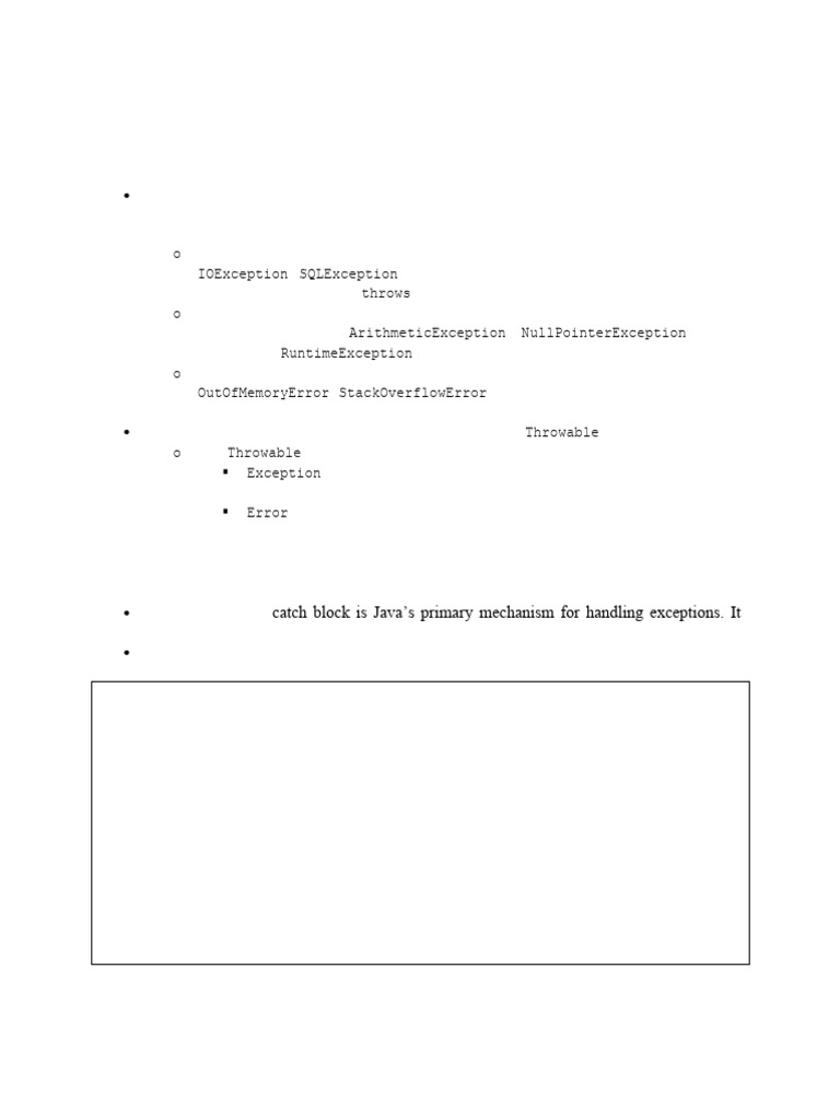 Java Exception Handling Explained | PDF | Object Oriented Programming ...