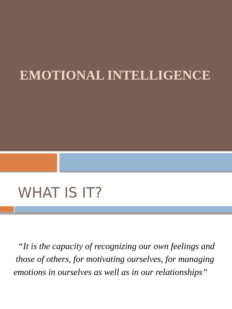 Understanding Emotional Intelligence Skills | PDF | Emotional ...