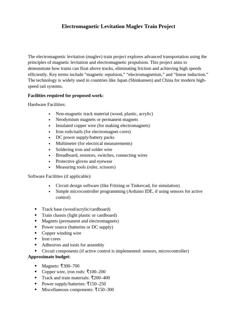 Maglev Train Project: Design & Benefits | PDF | Train | Rail Transport