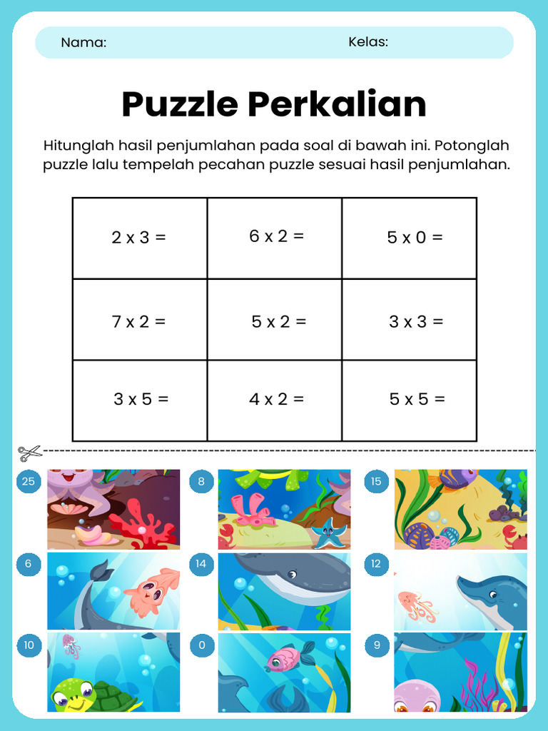 Puzzle Perkalian untuk Anak Sekolah | PDF