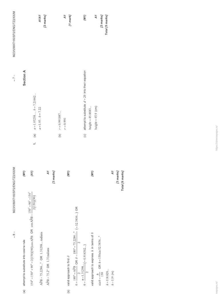Paper B With GDC Markscheme | PDF