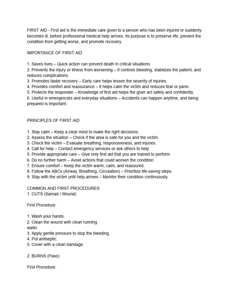 First Aid- Group 4 | PDF | First Aid | Medical Specialties