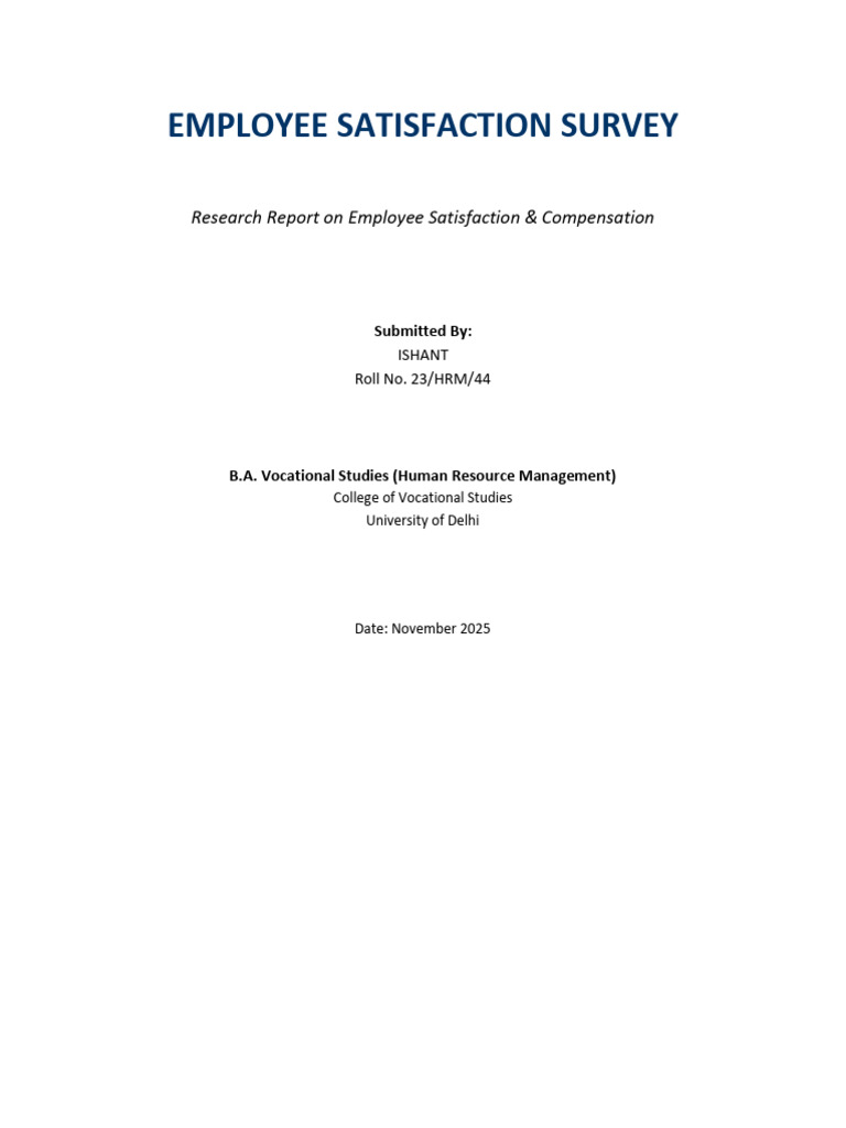 Employee Satisfaction Survey Insights | PDF | Employment | Job Satisfaction