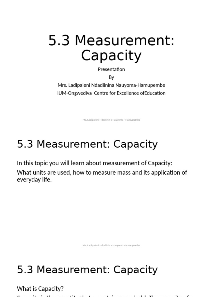 Teaching Capacity Measurement for Kids | PDF | Litre | Measurement