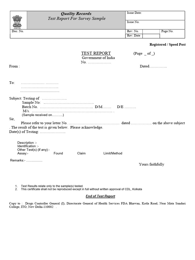 Test Report for Survey Sample Analysis | PDF