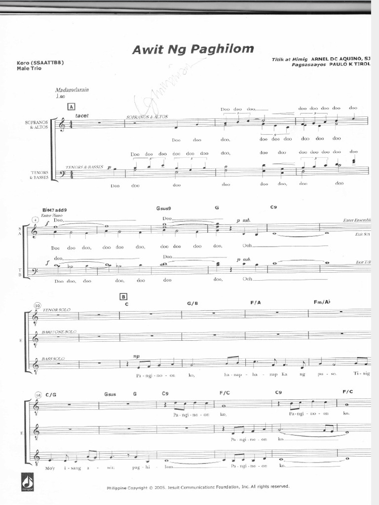 Dokumen.tips Awit Ng Paghilom Acapella | PDF