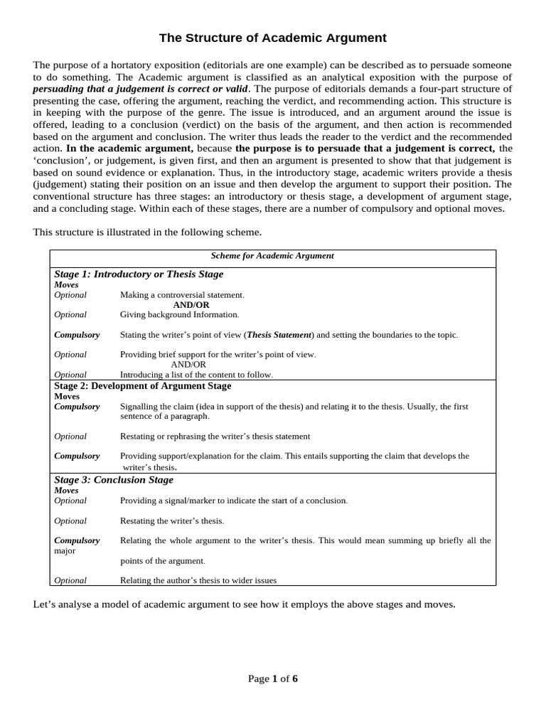 Academic Argument Structure Explained | PDF | Multilingualism | Argument
