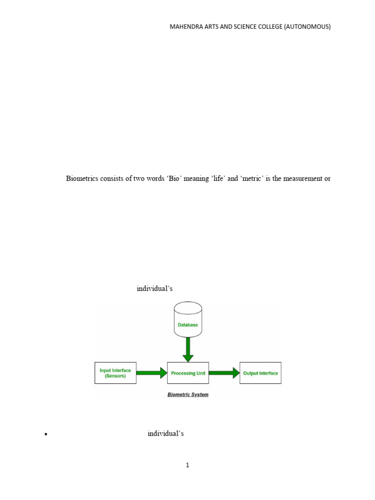 Understanding Biometric Systems and Applications | PDF | Biometrics ...