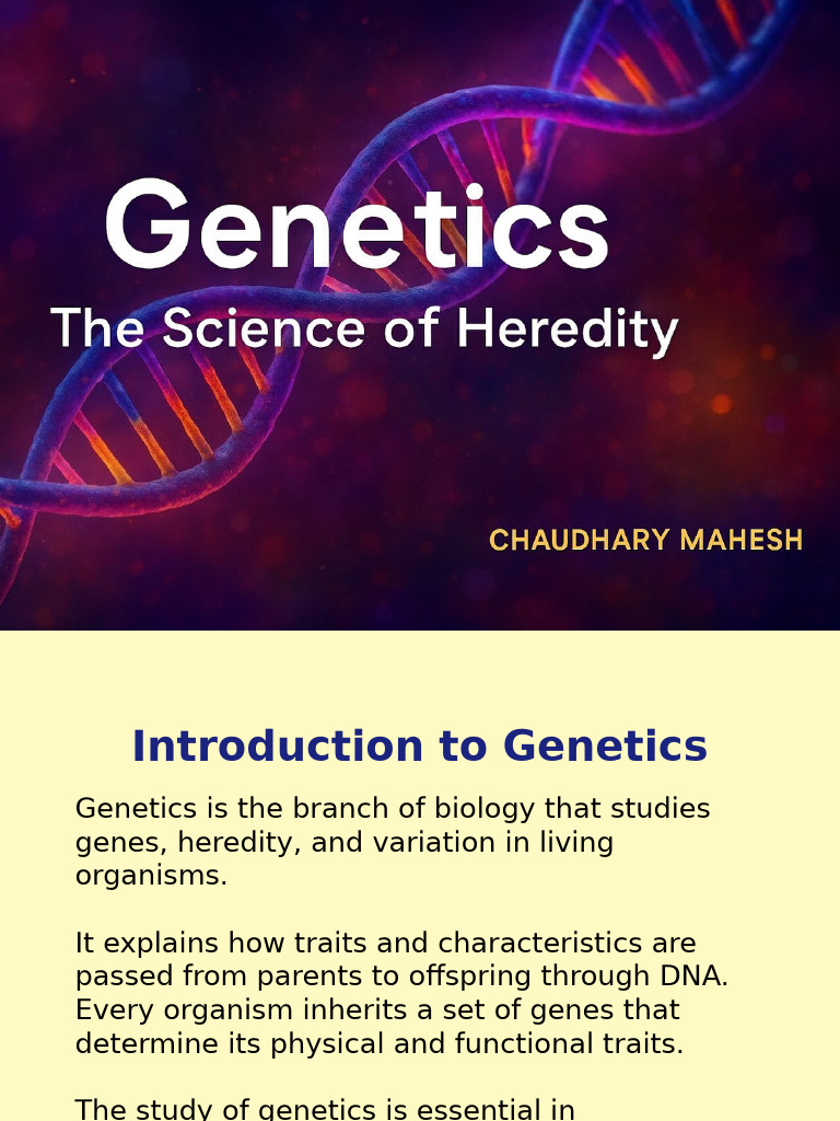 Overview of Genetics and Its Impact | PDF