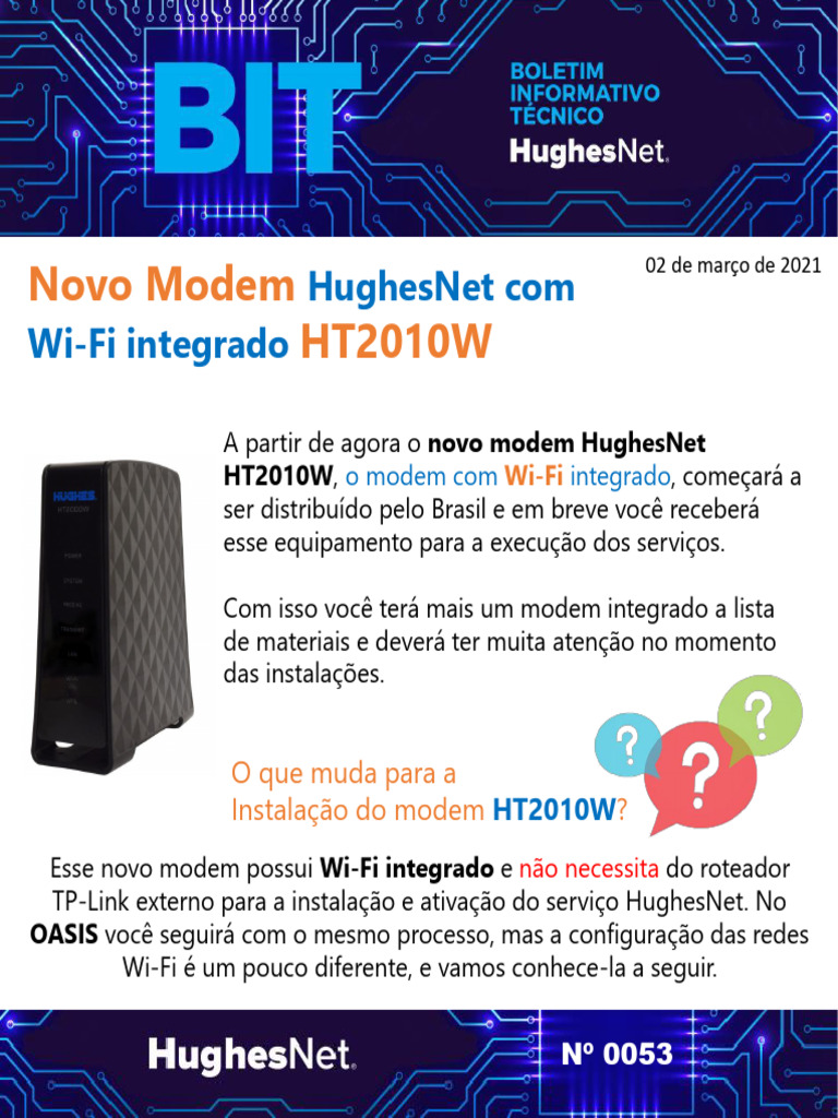 Novo Modem HughesNet HT2010W: Instalação e Configuração | PDF | Wi-Fi ...