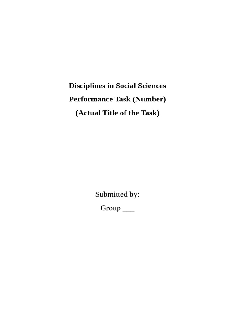 Social Sciences Group Task Overview | PDF