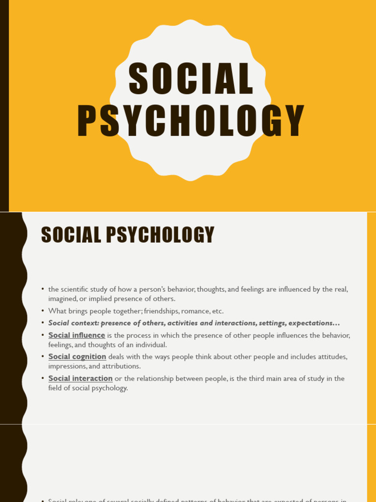 Understanding Social Psychology Concepts | PDF | Attitude (Psychology ...