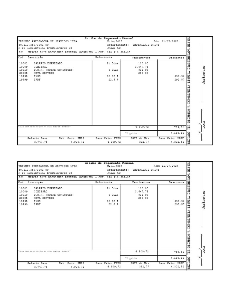 Recibo de Salário e Comissões Maio 2025 | PDF | Ética de negócios ...