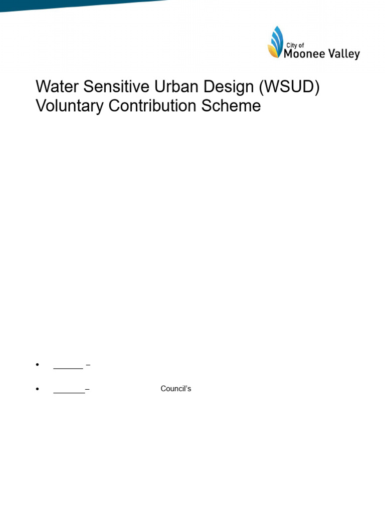 WSUD Voluntary Contribution Guide | PDF | Stormwater | Fresh Water