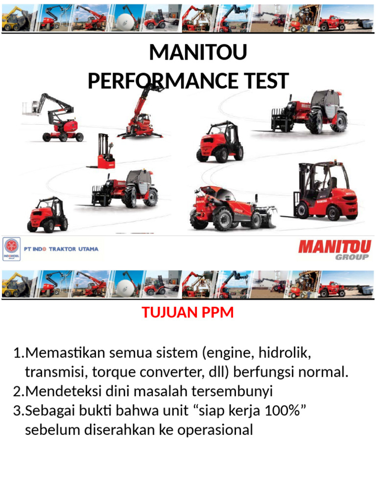 Manitou Performance Testing Guide | PDF | Brake | Engines
