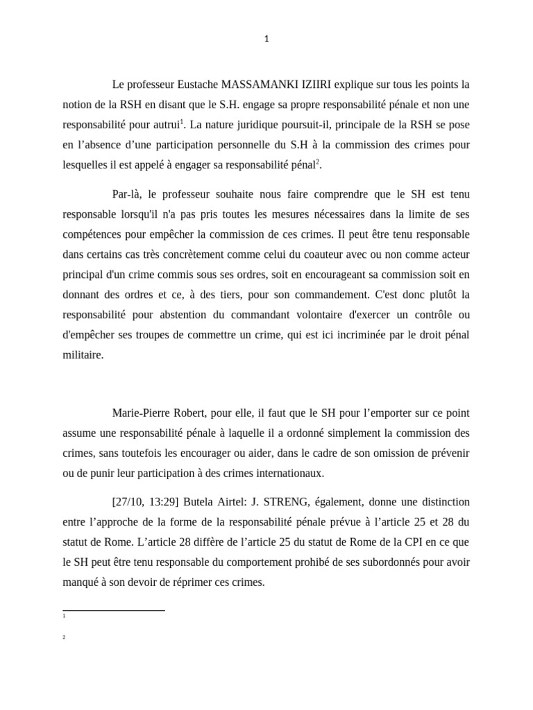 Responsabilité du Supérieur Hiérarchique | PDF | Crimes | Crime et violence