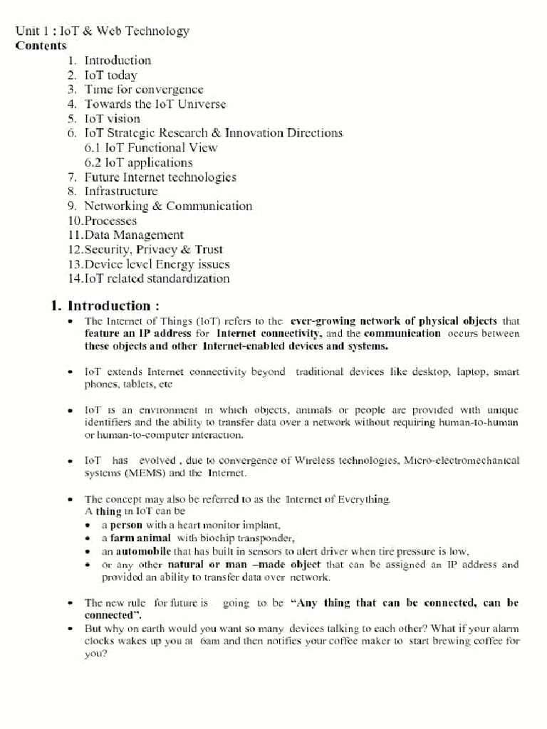 IoT Unit 1 | PDF