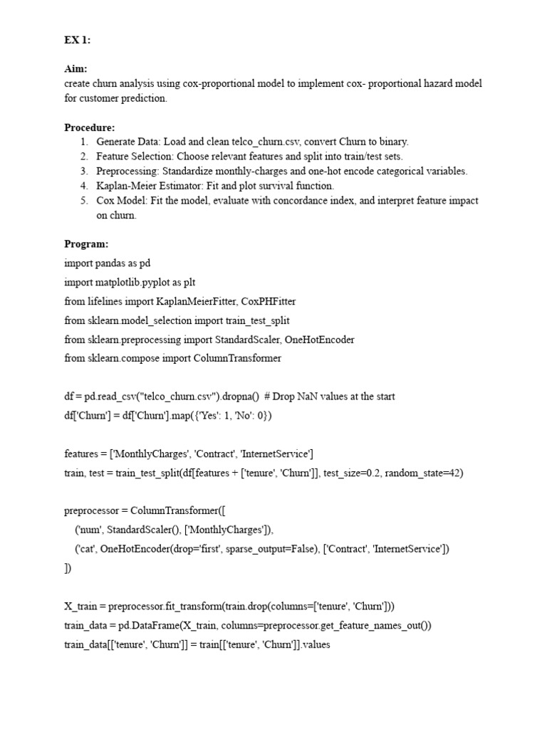 Churn Analysis with Cox Model in Python | PDF | Receiver Operating ...