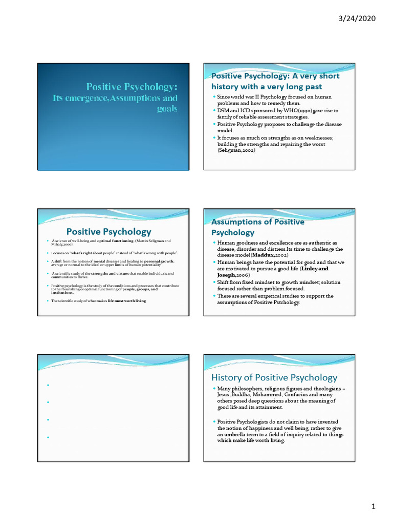 Overview of Positive Psychology Concepts | PDF | Positive Psychology ...