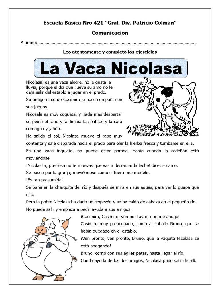 Aventura de Nicolasa la Vaca | PDF