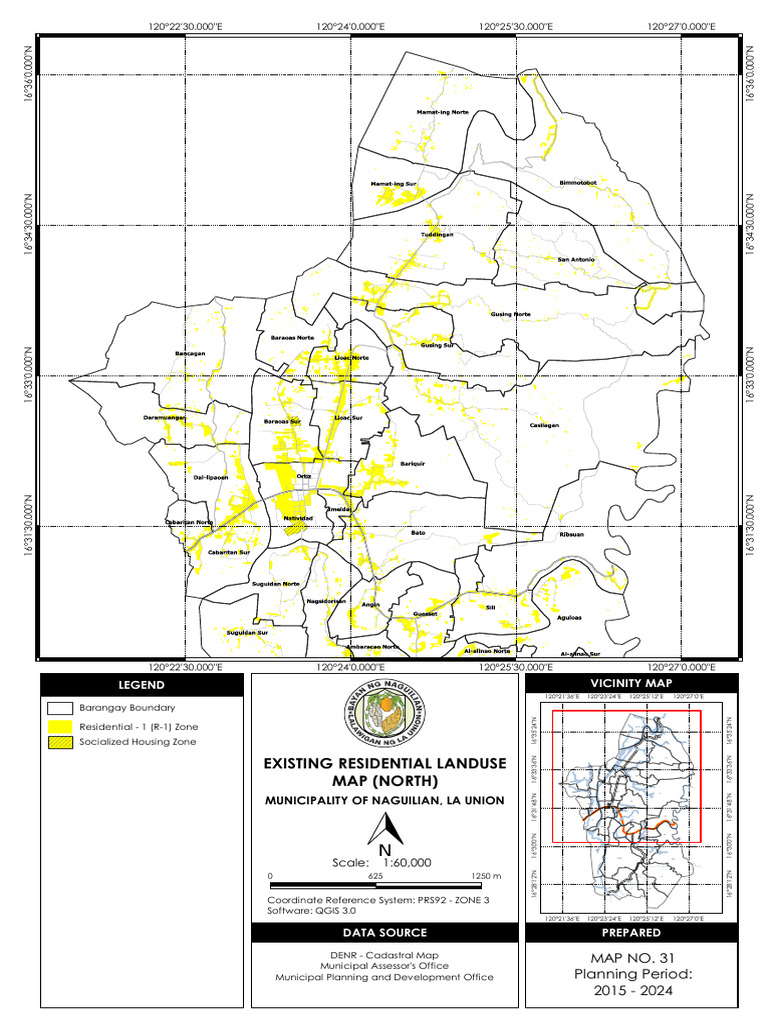 Naguilian Residential Land Use Map | PDF | Geographic Data And ...