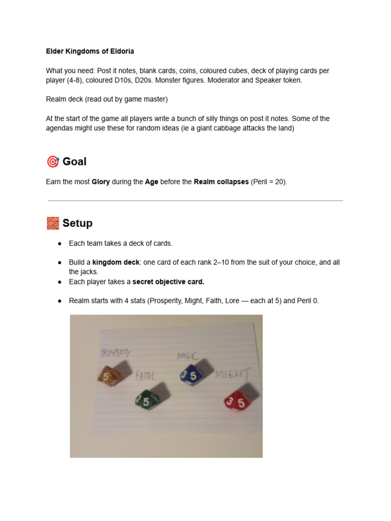 Elder Kingdoms Game Rules & Setup Guide | PDF | Gaming | Tabletop Games