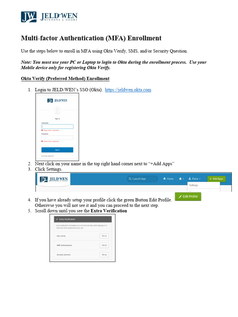 MFA Enrollment Guide for Okta Users | PDF | Smartphone | Mobile App