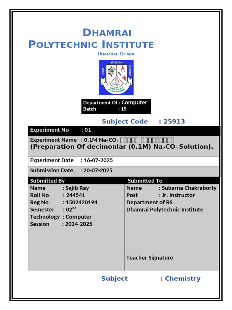 Chemistry Assignment Page 1 | PDF