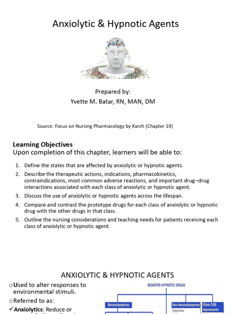 B. Anxiolytic Hypnotic Agents Ch 20 | PDF | Benzodiazepine | Insomnia
