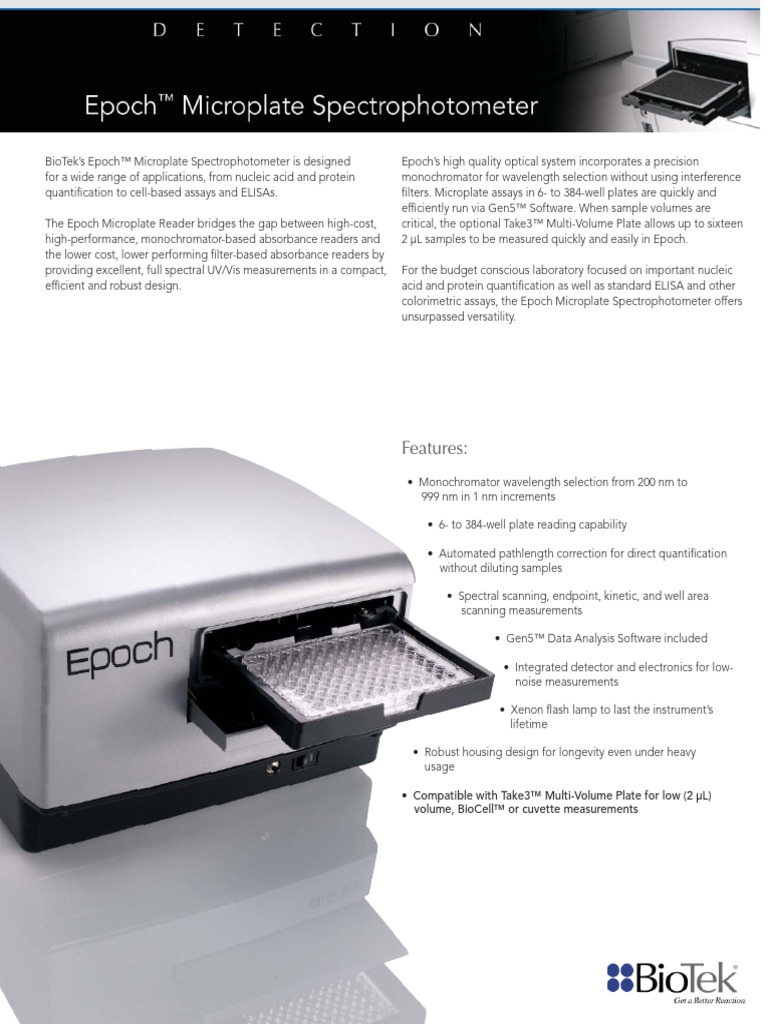Epoch Microplate Spectrophotometer Overview | PDF | Spectrophotometry ...