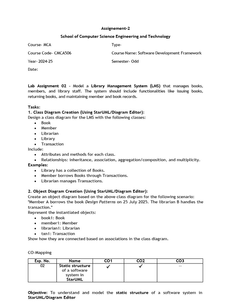 Library Management System Assignment | PDF