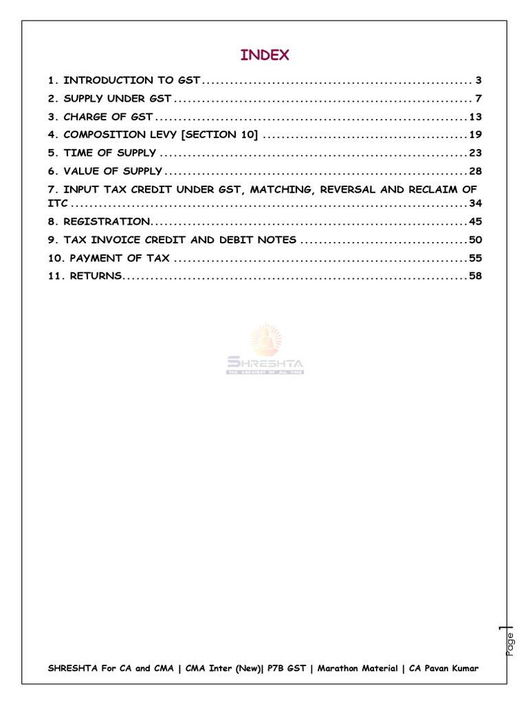 Comprehensive GST Guide for CA/CMA | PDF | Taxes | Value Added Tax