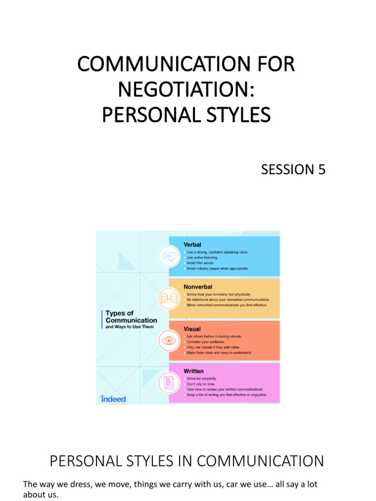 Communication Styles in Negotiation | PDF | Communication | Conversation