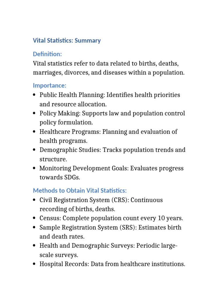 Understanding Vital Statistics and Rates | PDF | Mortality Rate ...